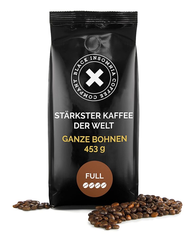 Black Insomnia Kaffeebohnen extra stark I 1105mg Koffein pro Tasse - stärkster Kaffee der Welt I 100% Robusta Kaffeebohnen