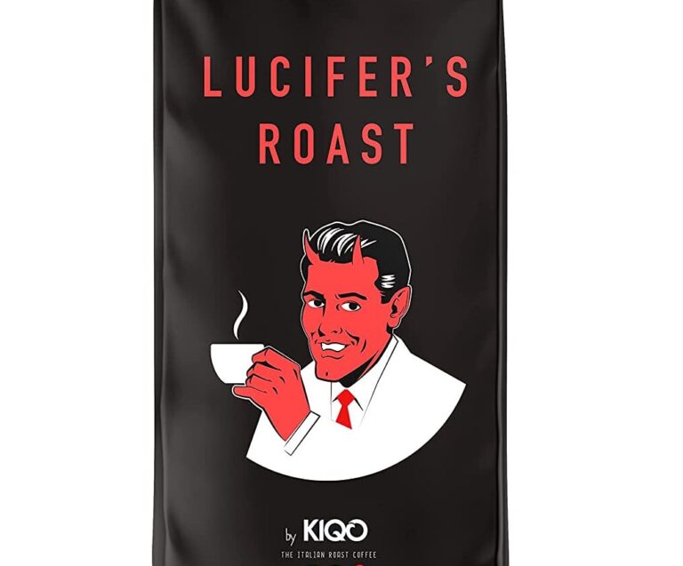 LUCIFER'S ROAST 1kg Espresso by KIQO aus Italien - starke Kaffeebohnen für Kaffeevollautomaten oder Siebträger - säurearm - 100% Robusta (ganze Bohnen, 1kg)