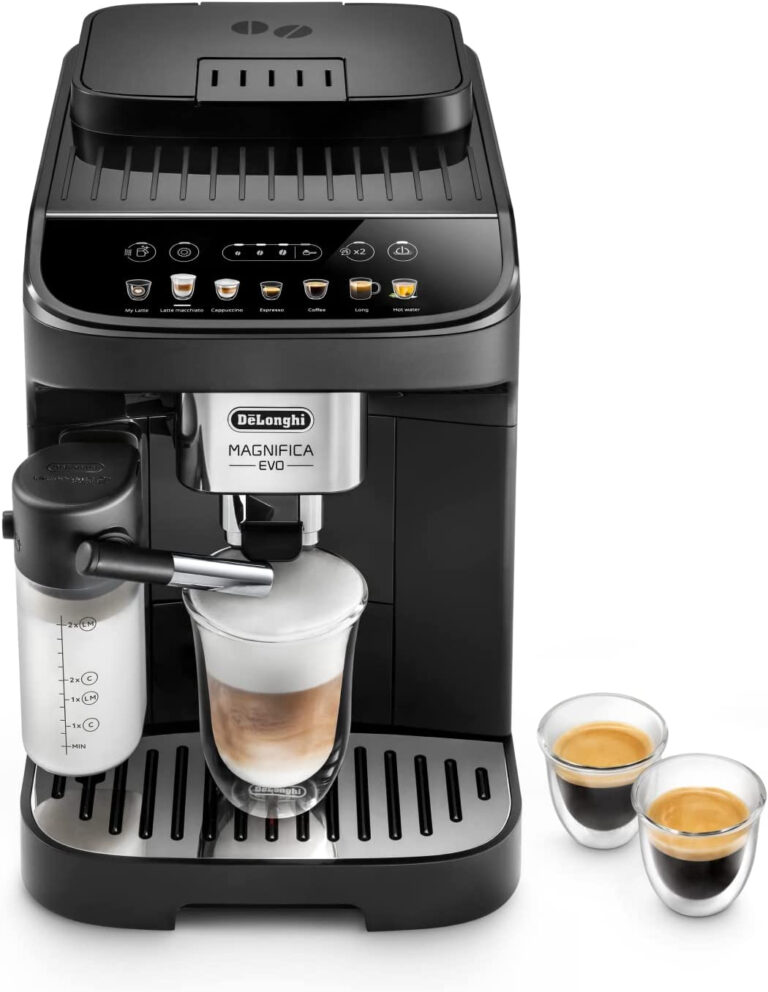 De'Longhi Magnifica Evo ECAM 292.81.B Kaffeevollautomat mit LatteCrema Milchsystem, 7 Direktwahltasten für Cappuccino, Espresso und weitere Kaffeespezialitäten, 2-Tassen-Funktion, Schwarz